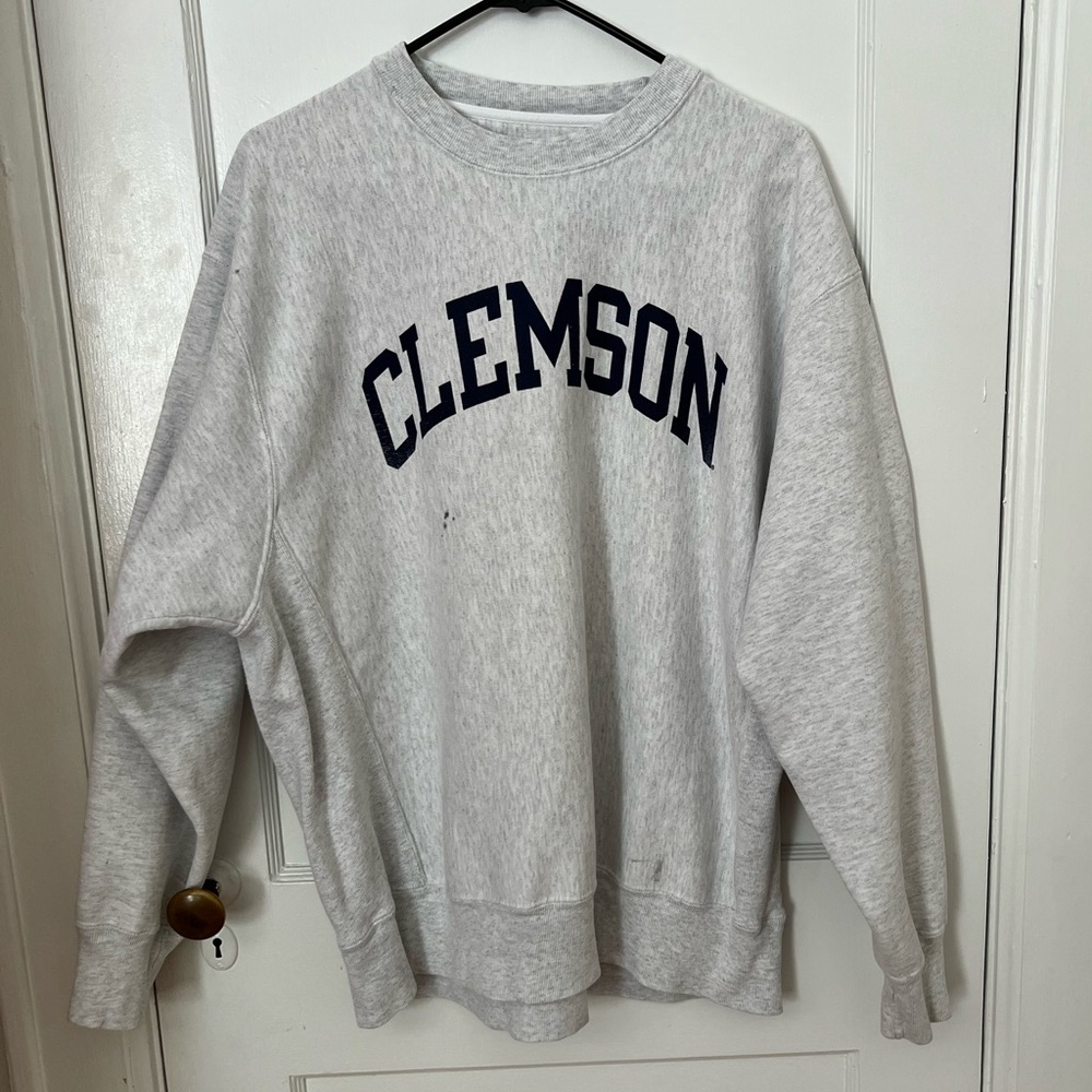 Clemson grey Champion crewneck sweatshirt